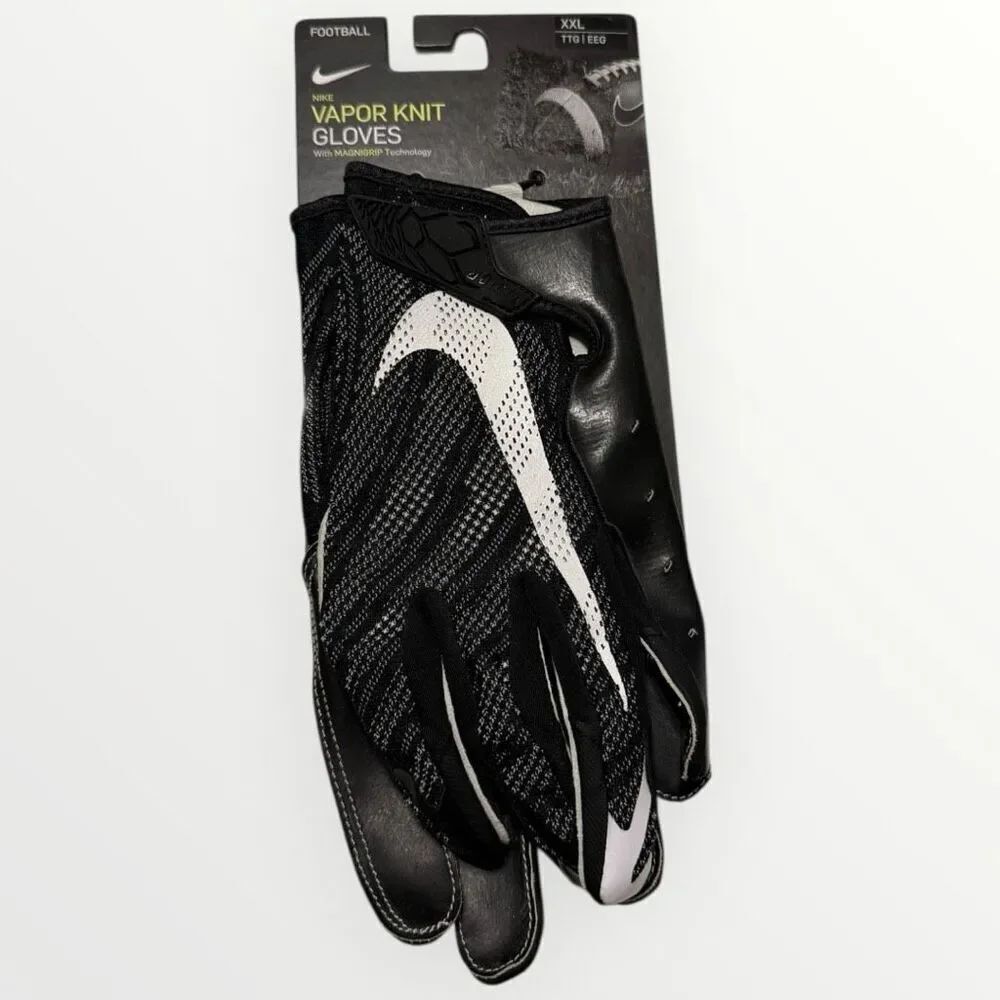 Nike Vapor Knit Football Wide Receiver Gloves Black CJ9270-091 Size XXL New